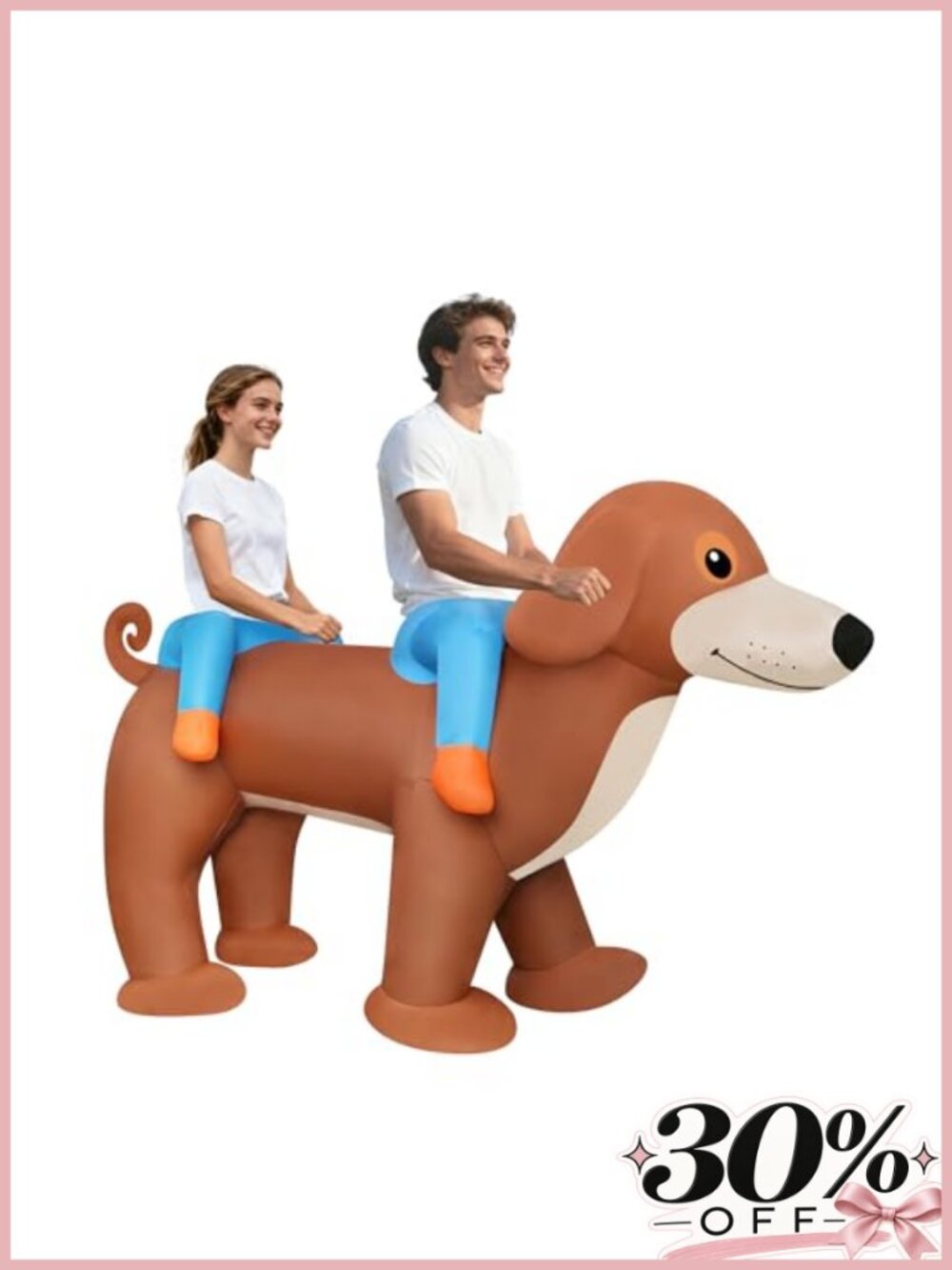 Feswear Two-Person Ride-On Dachshund Inflatable Costume for Adults